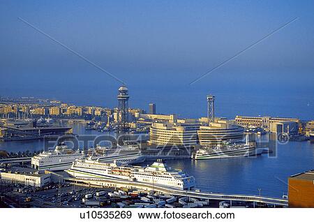 Stock Photo - Blue, Sky, Harbour, Harbor, Port, Seaport, Merchandise. Fotosearch