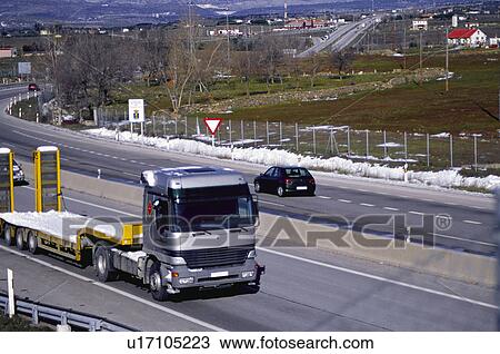Stock Image - Transport, Transportation, Road, Road transport, Motorway, Freeway, Lorry. Fotosearch