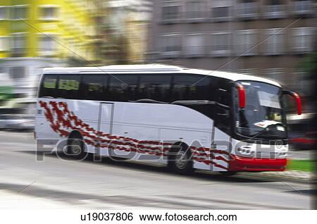 Stock Photograph - Transport, Transportation, Urban transport, Urban transportation, Bus, Coach, Long distance coach. Fotosearch