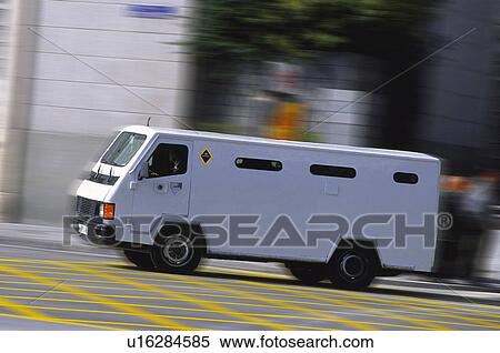 Stock Photography - Transport, Transportation, Urban transport, Urban transportation, Security, Armour plated, Armor plated. Fotosearch