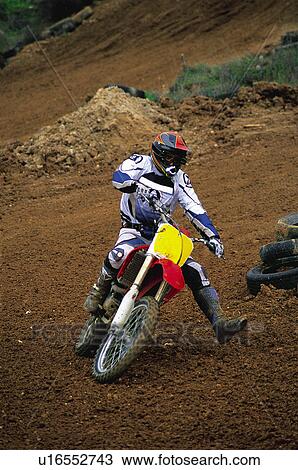 Stock Image - Sport, Motor, Motorbike, Motorbike sport, Motorbike sports, Bike, Race. Fotosearch