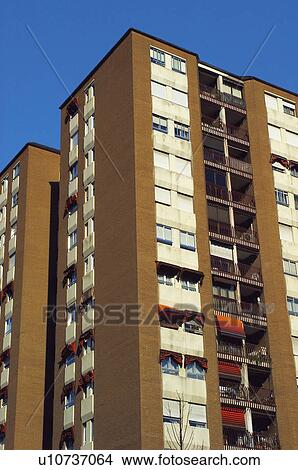 Building, Buildings, Architecture, Modern architecture, Window, Windows, Block of flats View Large Photo Image Picture - Building, Buildings, Architecture, Modern architecture, Window, Windows, Block of flats. Fotosearch