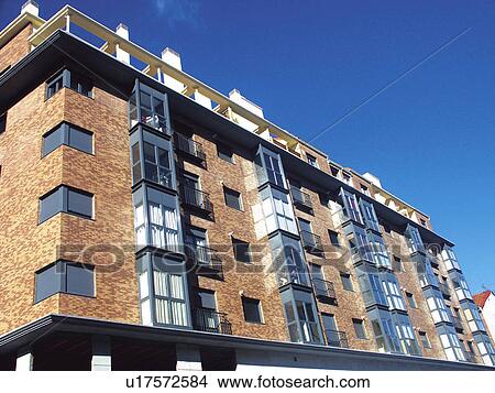 Building, Buildings, Architecture, Modern architecture, Window, Windows, Block of flats View Large Photo Image Picture - Building, Buildings, Architecture, Modern architecture, Window, Windows, Block of flats. Fotosearch