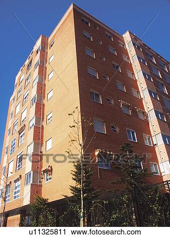 Stock Image - Building, Buildings, Architecture, Modern architecture, Window, Windows, Block of flats. Fotosearch