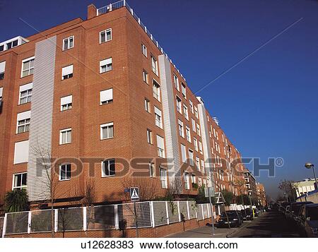 Stock Image - Building, Buildings, Architecture, Modern architecture, Window, Windows, Block of flats. Fotosearch