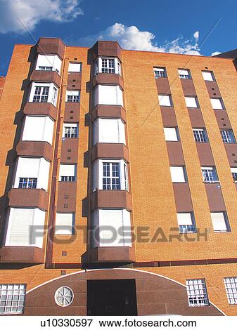Stock Photo - Building, Buildings, Architecture, Modern architecture, Window, Windows, Block of flats. Fotosearch