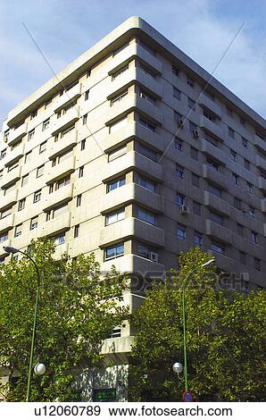 Stock Photo - Building, Buildings, Architecture, Modern architecture, Window, Windows, Block of flats. Fotosearch