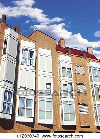 Stock Photo - Building, Buildings, Architecture, Modern architecture, Window, Windows, Block of flats. Fotosearch