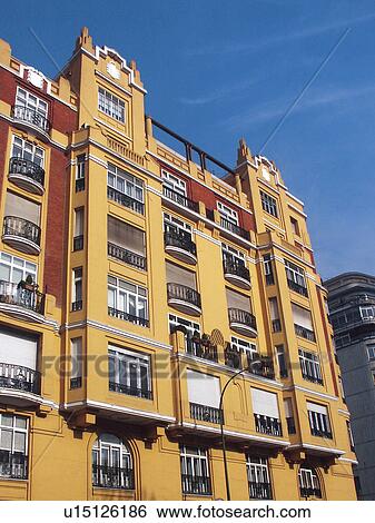 Stock Photograph - Building, Buildings, Architecture, Modern architecture, Window, Windows, Block of flats. Fotosearch
