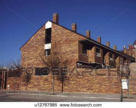 Stock Photography - Building, Buildings, Architecture, Modern architecture, Window, Windows, Terraced house. Fotosearch