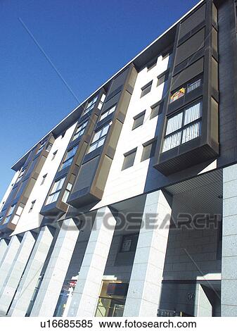 Stock Photography - Building, Buildings, Architecture, Modern architecture, Window, Windows, Block of flats. Fotosearch