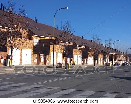Stock Photography - Building, Buildings, Architecture, Modern architecture, Window, Windows, Terraced house. Fotosearch