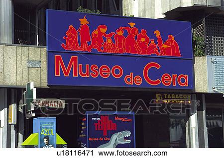 Stock Image - Urban, City, Town, Madrid, Cartel, Museum, Wax. Fotosearch