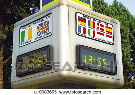 Urban, Urban details, Hour, Clock, Thermometer, Flag, Flags View Large Photo Image Stock Photography - Urban, Urban details, Hour, Clock, Thermometer, Flag, Flags. Fotosearch