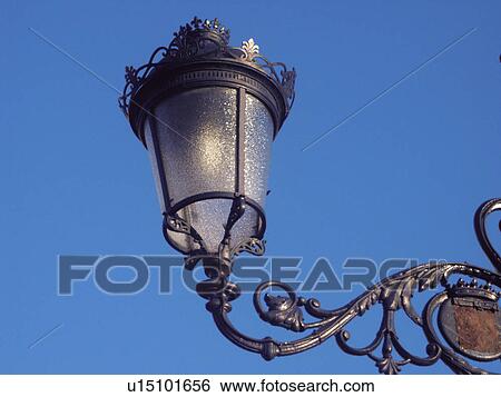 Urban, Urban details, Light, Lamppost, Street light, Wrought iron, Iron View Large Photo Image Stock Photograph - Urban, Urban details, Light, Lamppost, Street light, Wrought iron, Iron. Fotosearch