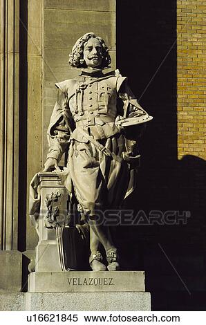 Stock Photography - Urban, Urban details, Statue, Famous, Madrid, Velazquez. Fotosearch