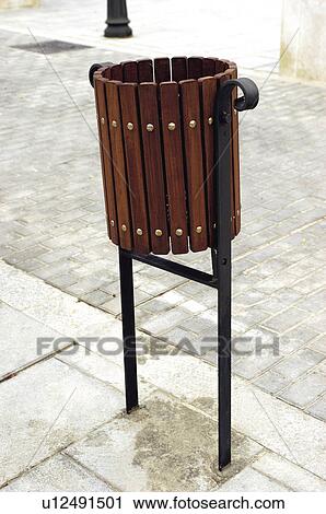 Urban, Urban details, Street, Street furniture, Litter bin, Trash can, Sidewalk View Large Photo Image Stock Image - Urban, Urban details, Street, Street furniture, Litter bin, Trash can, Sidewalk. Fotosearch