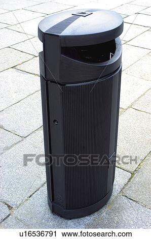 Urban, Urban details, Street, Street furniture, Litter bin, Trash can, Sidewalk View Large Photo Image Stock Image - Urban, Urban details, Street, Street furniture, Litter bin, Trash can, Sidewalk. Fotosearch