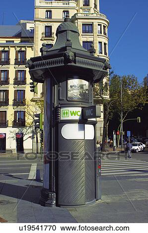 Stock Image - Urban, Urban details, Street, Street furniture, Wc, Toilet, Bathroom. Fotosearch
