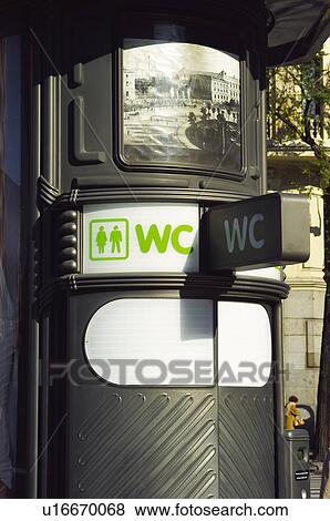 Urban, Urban details, Street, Street furniture, Wc, Toilet, Bathroom View Large Photo Image Stock Photo - Urban, Urban details, Street, Street furniture, Wc, Toilet, Bathroom. Fotosearch