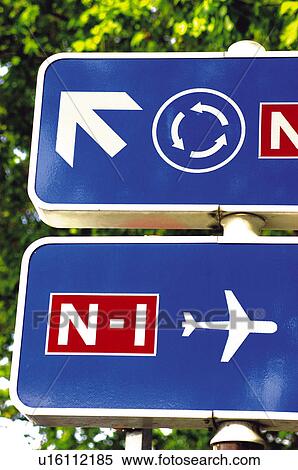Stock Photography - Urban, Urban details, Traffic, Sign, Traffic sign, Airport, N 1. Fotosearch