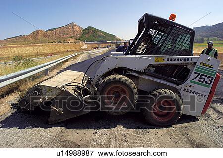 Stock Photo - Construction, Asphalt, Blacktop, Asphalting, Road, Engine, Asphalting engine. Fotosearch