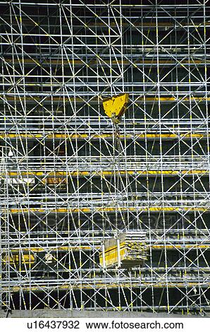 Stock Image - Construction, Building, Material, In construction, Building site, Construction site, Scaffold. Fotosearch