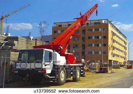 Construction, Building, Material, Crane, In construction, Building site, Construction site View Large Photo Image Stock Image - Construction, Building, Material, Crane, In construction, Building site, Construction site. Fotosearch