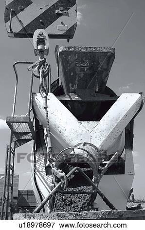 Construction, Concrete, Concrete mixer, Crane, Engine View Large Photo Image Stock Photo - Construction, Concrete, Concrete mixer, Crane, Engine. Fotosearch