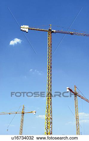 Construction, High, Crane, Cranes, Sky, Blue sky, Cloud View Large Photo Image Stock Image - Construction, High, Crane, Cranes, Sky, Blue sky, Cloud. Fotosearch
