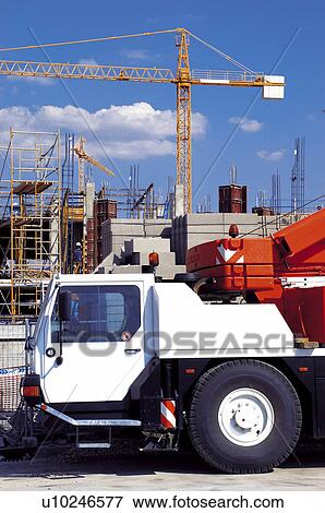 Construction, Material, Construction material, Crane, Raise, Raisiing, Building View Large Photo Image Stock Photo - Construction, Material, Construction material, Crane, Raise, Raisiing, Building. Fotosearch