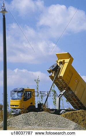 Construction, Material, In construction, Building site, Construction site, Lorry, Truck View Large Photo Image Stock Photo - Construction, Material, In construction, Building site, Construction site, Lorry, Truck. Fotosearch