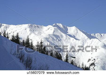 Stock Photo - Landscape of snow, Landscape, Landscapes of snow, Winter, Snow, Snowy, Alps. Fotosearch