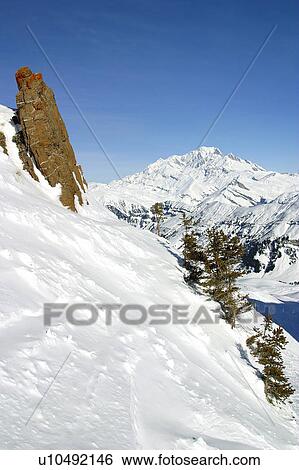 Stock Photograph - Landscape of snow, Landscape, Landscapes of snow, Winter, Snow, Snowy, Alps. Fotosearch