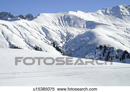 Stock Photography - Landscape of snow, Landscape, Landscapes of snow, Winter, Snow, Snowy, Alps. Fotosearch
