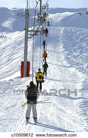 Stock Image - Snow, Snowy, Winter, Snow details, Ski, Piste, Ski run. Fotosearch
