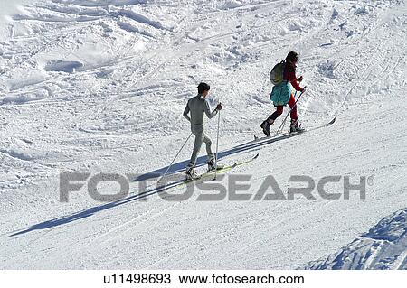 Stock Image - Snow, Snowy, Winter, Snow details, Ski, Piste, Ski run. Fotosearch