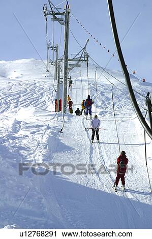 Stock Image - Snow, Snowy, Winter, Snow details, Ski, Piste, Ski run. Fotosearch