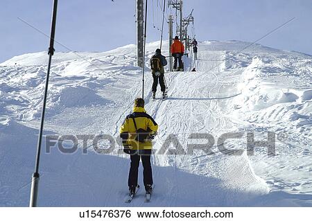 Stock Photograph - Snow, Snowy, Winter, Snow details, Ski, Piste, Ski run. Fotosearch