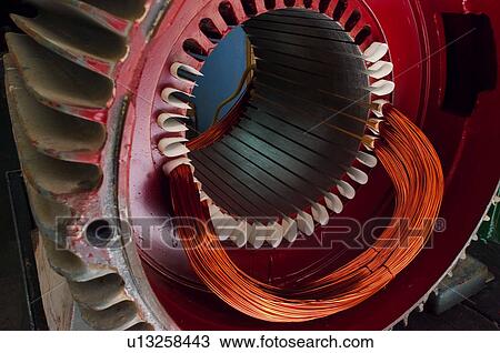 Stock Image - Industry, Energy, Electricity, Motor, Jet engine, Engine, Cable. Fotosearch