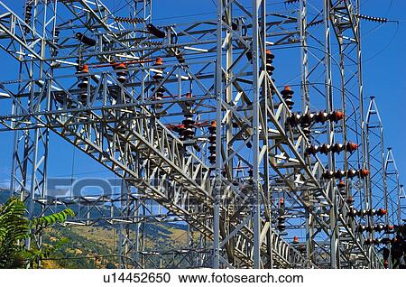 Stock Image - Industry, Energy, Electricity, Power, Substation, Electric, Electric substation. Fotosearch