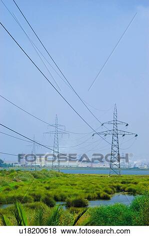 Industry, Energy, Electricity, Power, Turret, Electric turret, Post View Large Photo Image Stock Photo - Industry, Energy, Electricity, Power, Turret, Electric turret, Post. Fotosearch