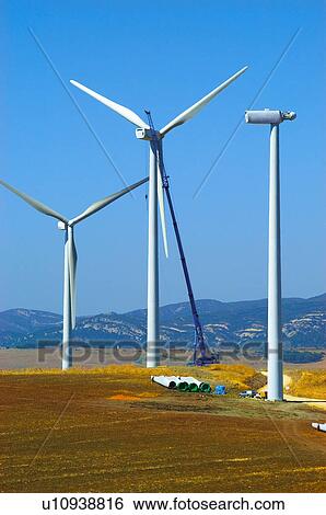 Stock Photograph - Industry, Energy, Electricity, Power, Mill, Motor driven mill, Mill arms. Fotosearch