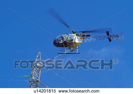 Stock Photography - Industry, Energy, Electricity, Power, Turret, Electric turret, Post. Fotosearch