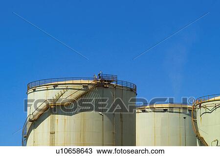 Stock Image - Industry, Energy, Power, Petroleum, Oil industry, Tank, Tanks. Fotosearch