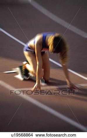 Picture -  Sport, Sports, Sportswoman, Woman, Sport clothes, Racetrack. Fotosearch