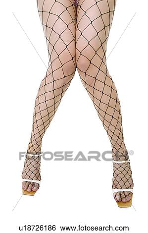 Stock Photograph - One Person, Sexy & Slim, White Background. Fotosearch