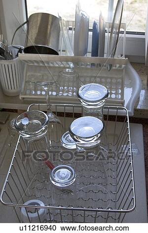 Dish drainer in Polish country kitchen View Large Photo Image Stock Image - Dish drainer in Polish country kitchen. Fotosearch