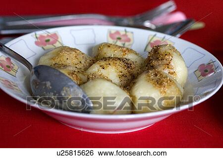 Polish fruit filled potato dumplings View Large Photo Image Stock Photograph - Polish fruit filled potato dumplings. Fotosearch