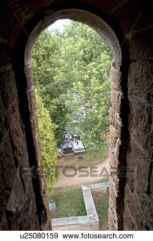 Stock Photo - View of cemetery from bell tower of St Edzi. Fotosearch